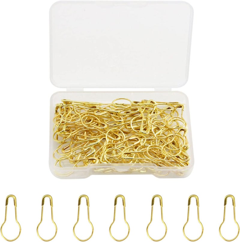 keepsweat Gold Safety Pins - Small Bulb Stitch Markers, 22mm/0.87inch Gourd Mini Pins for Clothes Tag Sewing Quilting DIY Craft Home Accessories, 120 Pcs - Image 1
